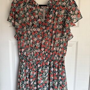 Baltic Born Floral Midi Dress - Pink and Green